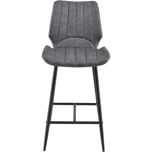 Présentation de Zoom sur Tabourets de Bar en.casa, Housse Similicuir Gris Foncé