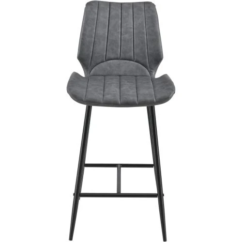 Zoom sur Tabourets de Bar en.casa, Housse Similicuir Gris Foncé
