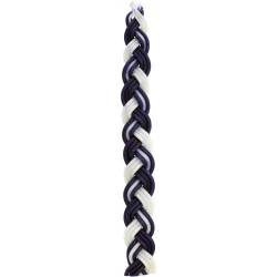 Bougie Havdalah tressée cire d'abeille Majestic Giftware, Bleu Blanc