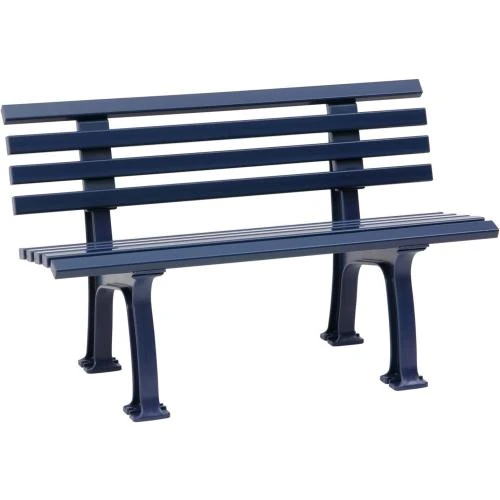 Banc extérieur Blome, Plastique 9 lames, Bleu Acier - Vue principale