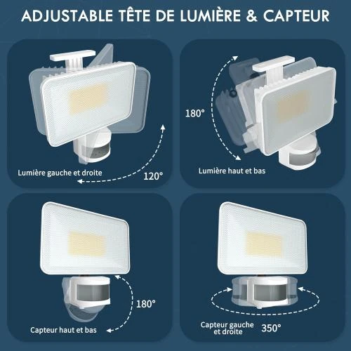 Détail de Projecteur LED 50W, Détecteur Mouvement, Contrôle APP, Étanche