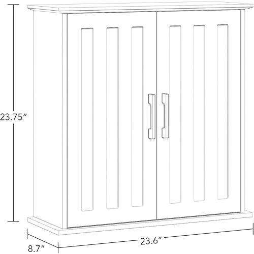 Zoom sur Armoire Murale RiverRidge Monroe, Bois Blanc, 2 Portes