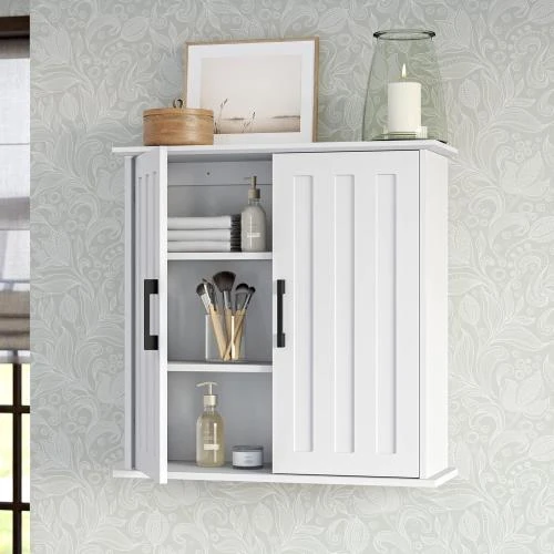 Détail de Armoire Murale RiverRidge Monroe, Bois Blanc, 2 Portes