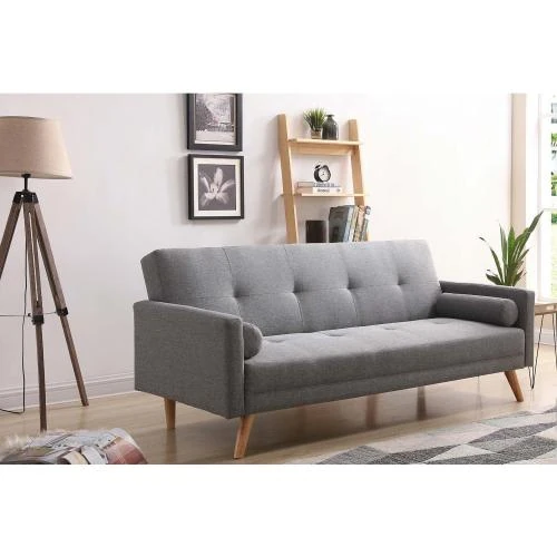 Détail de Canapé Scandinave Convertible Tissu Gris, Design Moderne