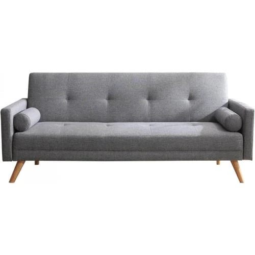 Canapé Scandinave Convertible Tissu Gris, Design Moderne - Vue principale