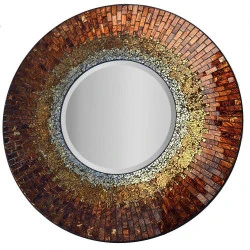 Miroir mural décoratif Ambre de la Baltique, mosaïque artisanale