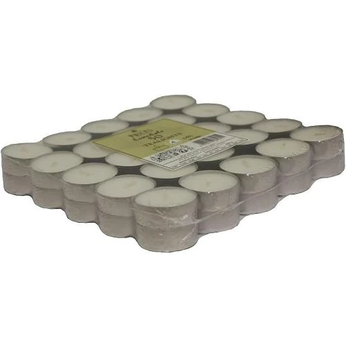 Détail de Bougies chauffe-plat blanches, lot de 50, longue durée