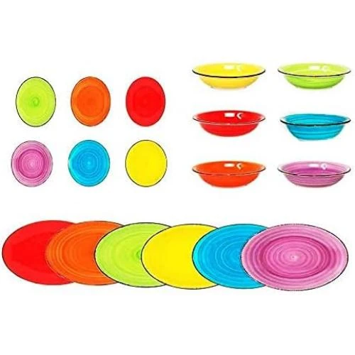 Zoom sur Assiettes dessert maritimes DRULINE, lot de 6