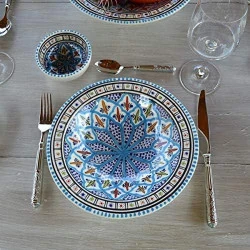 Assiettes YODECO turquoise, lot de 6, design élégant