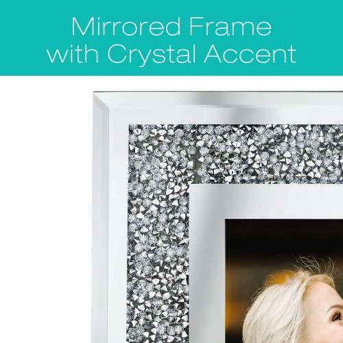 Détail de Cadre photo décoratif Excello Global Products, miroir verre, cristal