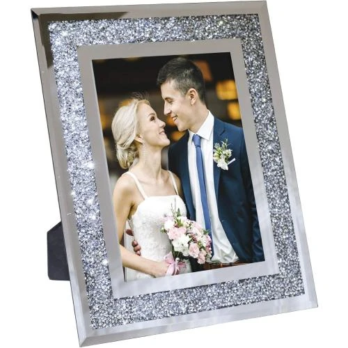 Cadre photo décoratif Excello Global Products, miroir verre, cristal - Vue principale