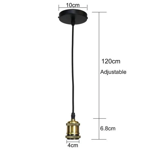 Détail de Lustre Vintage E27, Culot Lampe Edison, Cuivre Bronze