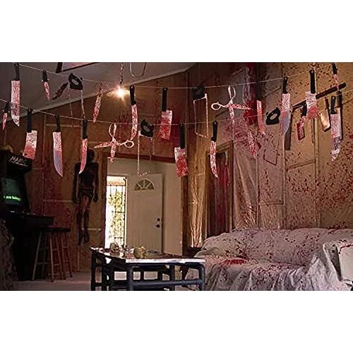 Zoom sur Banderole Halloween, Décoration Effrayante, Accessoire Horreur