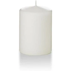 Bougies cylindriques blanches Yummi, lot de 3, 40 heures