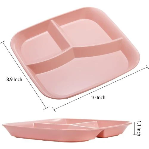 Détail de Assiettes divisées incassables Nicunom, 3 compartiments, réutilisables