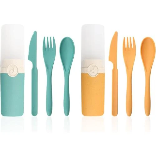 Couverts portables, set plastique réutilisable, voyage, camping - Vue principale