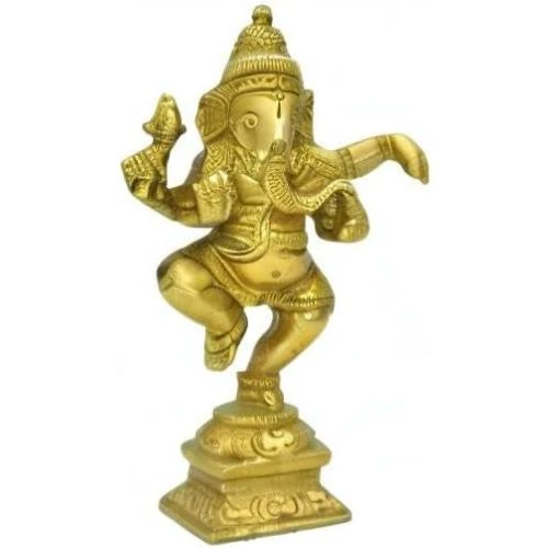 Détail de Ganesh Dansant Métal Marron, Artisanat Unique
