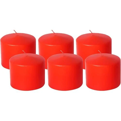 Bougies piliers non parfumées, 6 unités, longue durée - Vue principale