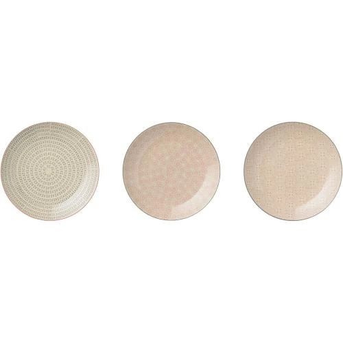 Bloomingville Assiettes Cecile, Rose, Gris, 3 pièces - Vue principale