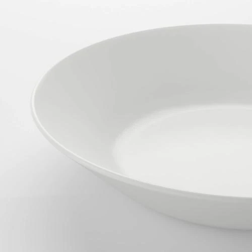 Détail de Assiettes creuses en verre trempé opale blanc, lot 6