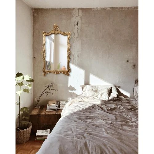 Zoom sur Miroir Mural Baroque Vintage, Cadre Original, Fabriqué Italie