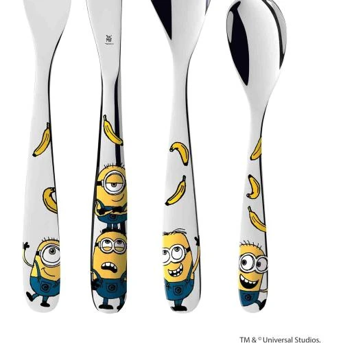 Zoom sur Couverts Minions enfants, acier inoxydable, lave-vaisselle