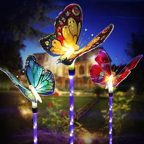 Lampes solaires jardin, 3 pièces, LED multicolores, décoratives - Vue principale