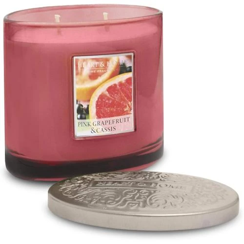 Détail de Bougie Double Mèche Pamplemousse Rose Cassis, Heart and Home