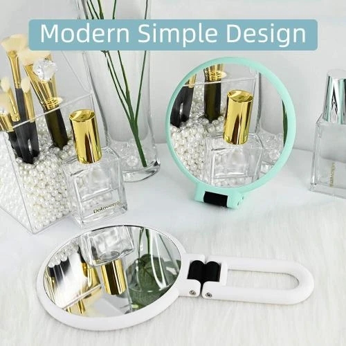 Zoom sur Miroir main Dolovemk double face pliable, grossissant x15