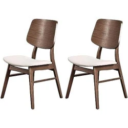 Lot de 2 Chaises Mid Century Modern Oscar en Noyer
