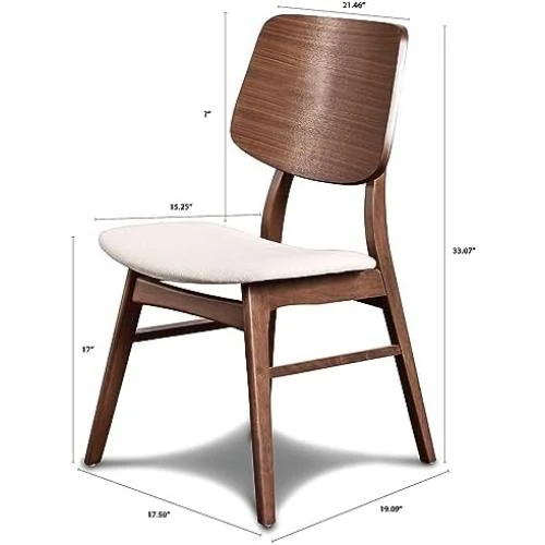Zoom sur Lot de 2 Chaises Mid Century Modern Oscar en Noyer