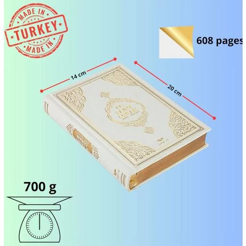 Détail de Imani Aksa Saint Coran Arabe Français, Tapis prière Blanc