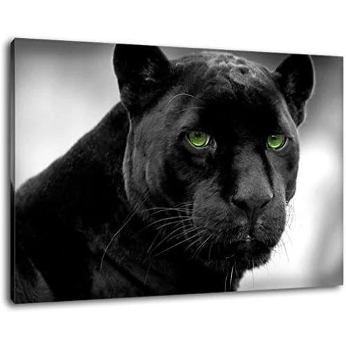 Peinture sur toile Panthère noire, yeux verts, Stil.Zeit - Vue principale