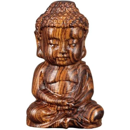 Ouceanwin Statue Bouddha Bois Sculpture Méditation Décoration - Vue principale