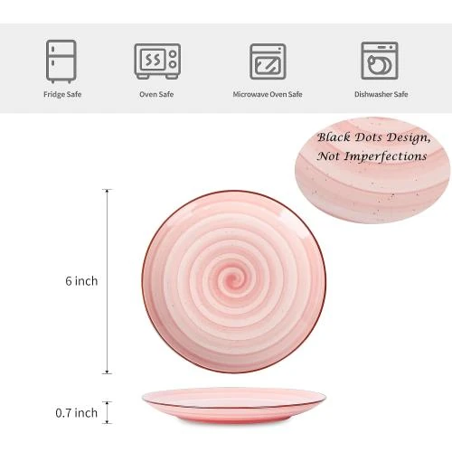 Détail de Selamica, 6 Assiettes Dessert Céramique Micro-ondes