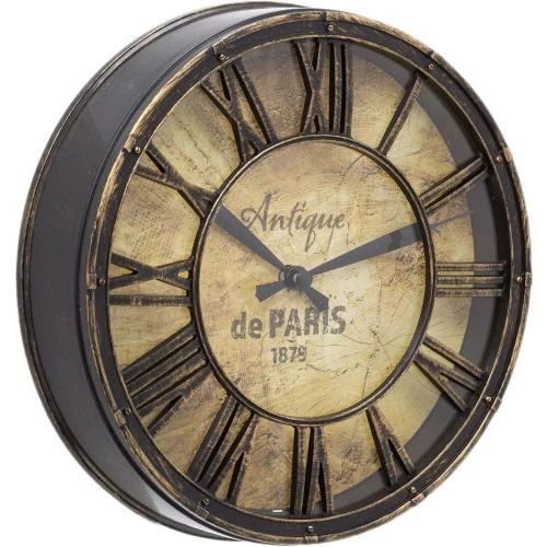 Horloge murale vintage ronde, effet vieilli, 20 cm - Vue principale