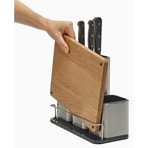 Zoom sur Organisateur Cuisine Joseph Joseph Counterstore : Lot de 3 Pots et Planche