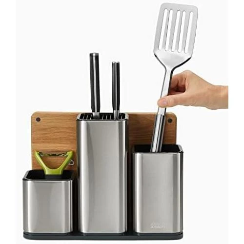 Détail de Organisateur Cuisine Joseph Joseph Counterstore : Lot de 3 Pots et Planche