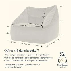 Fauteuil Pouf Natalia Jaune, Velours Salon Confortable en situation