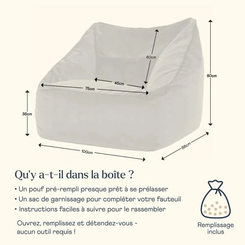 Détail de Fauteuil Pouf Natalia Jaune, Velours Salon Confortable