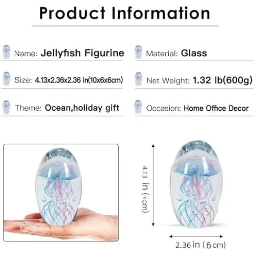 Détail de Figurine Méduse en Verre Soufflé EUSTUMA - Idéal Cadeau Anniversaire