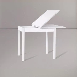 Table extensible moderne SATURNO blanc frêne, icreo