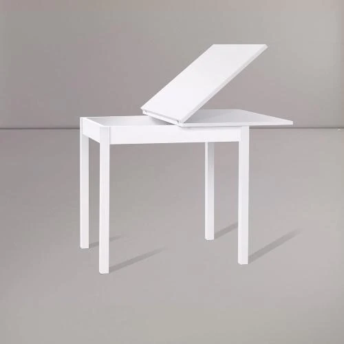 Table extensible moderne SATURNO blanc frêne, icreo - Vue principale