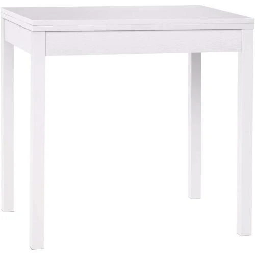 Zoom sur Table extensible moderne SATURNO blanc frêne, icreo