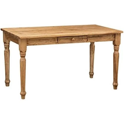 Bureau Vintage en Bois, Table de Cuisine, Table à Manger avec Tiroir - Vue principale