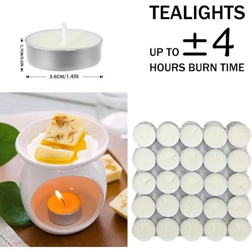 Zoom sur Bougies chauffe-plat blanches LA BELLEFEE, 100 unités