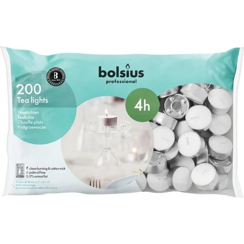 Détail de Bougies chauffe-plat sans fumée, lot 200, cire durable, 4h