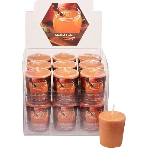 Bougies Votives Racine, 18 Pack, Parfum Cidre Chaud - Vue principale