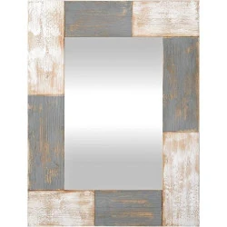 Miroir Mural Bois Vieilli Blanc Gris FirsTime Co. en situation