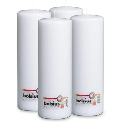 Bougies Pilier Lisses Blanc 30 cm Bolsius